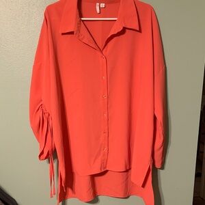 Cato Vibrant Coral Button-Down Shirt